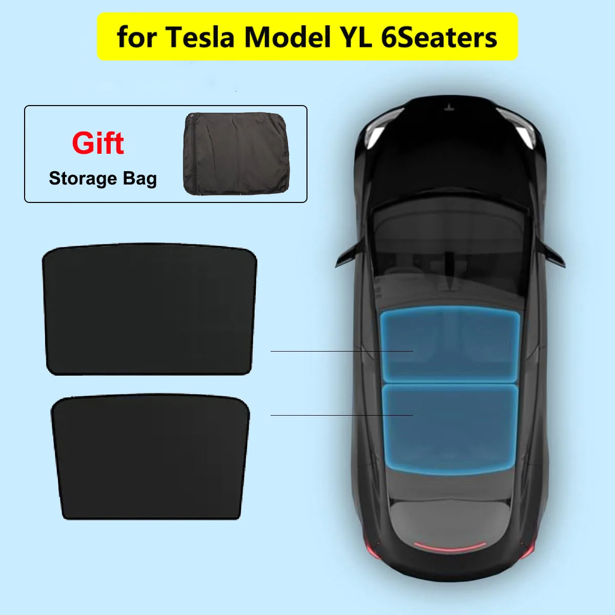 Sun Shade for Tesla Model 3 Y YL Juniper Highland 2025-2020 2026 Upgrade Ice Cloth Buckle Sun Glass Front Rear Sunroof Skylight