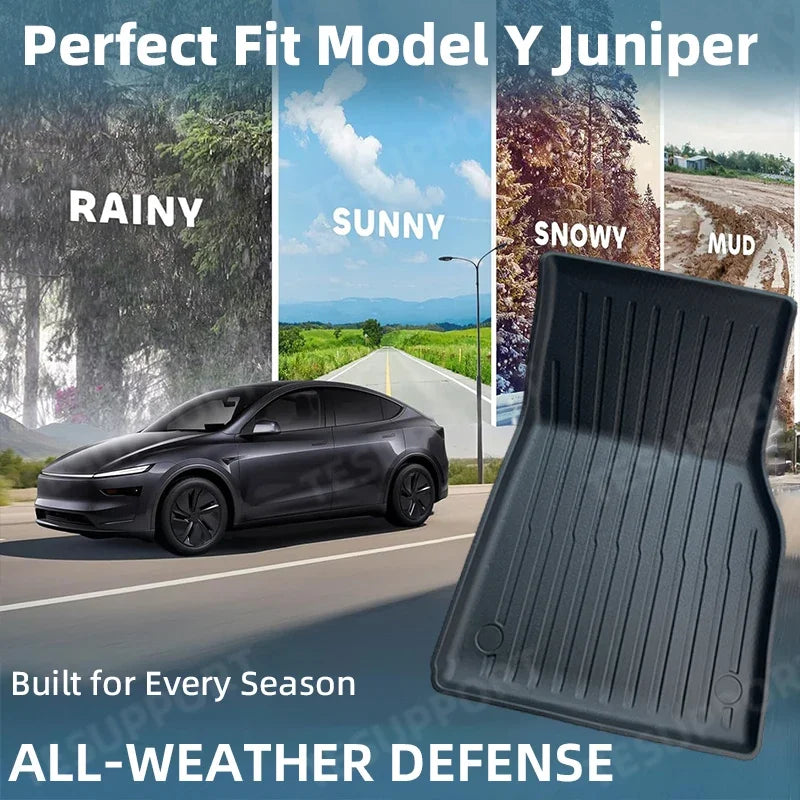 For Tesla Model Y Juniper Accessories 2025 2026 TPE Floor Mats Cargo Liner Waterproof Trunk Mat for Tesla Model Y Juniper 2026