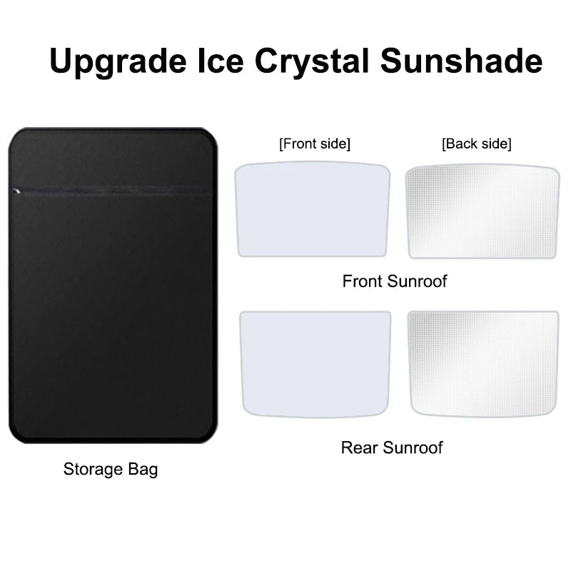 Sun Shade for Tesla Model 3 Y YL Juniper Highland 2025-2020 2026 Upgrade Ice Cloth Buckle Sun Glass Front Rear Sunroof Skylight