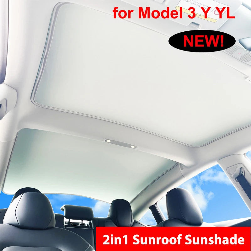 Sun Shade for Tesla Model 3 Y YL Juniper Highland 2025-2020 2026 Upgrade Ice Cloth Buckle Sun Glass Front Rear Sunroof Skylight