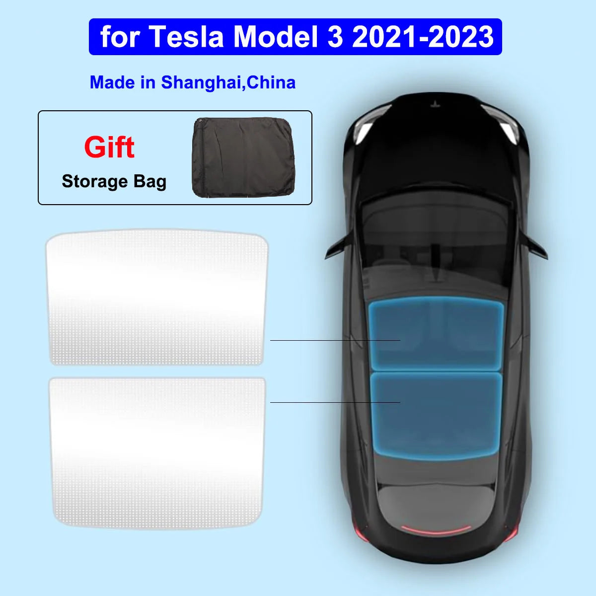 Sun Shade for Tesla Model 3 Y YL Juniper Highland 2025-2020 2026 Upgrade Ice Cloth Buckle Sun Glass Front Rear Sunroof Skylight